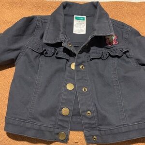 Kids Dark Blue Jean Jacket with unicorn